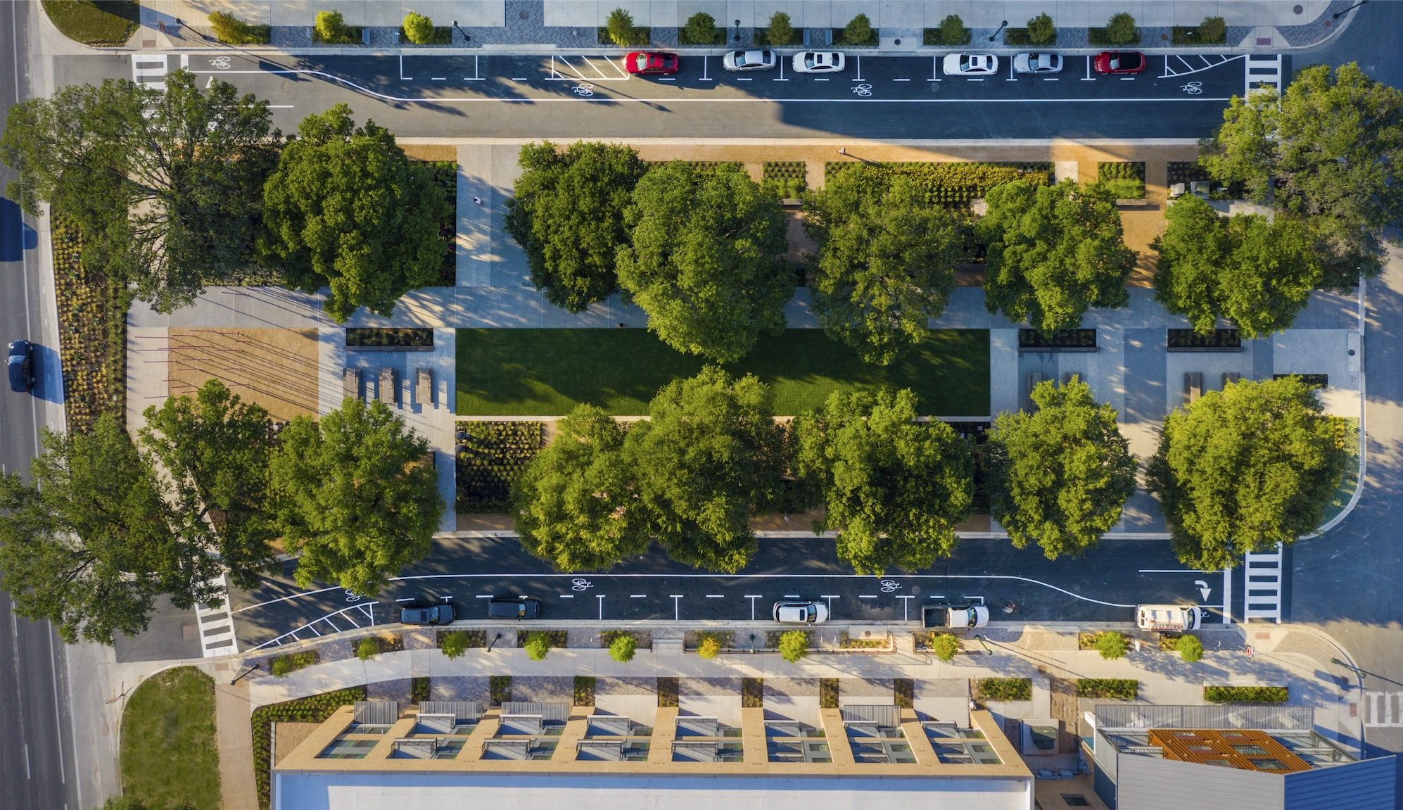 Rendering of street view at Highland ATX